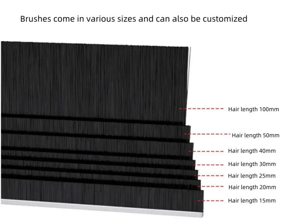 F-Type aluminum alloy brush door sealing strip with installation guide