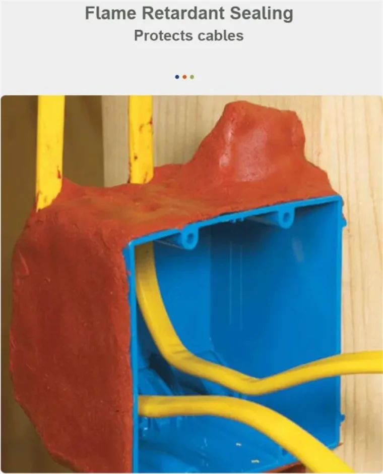 Close-up view of moldable putty pads