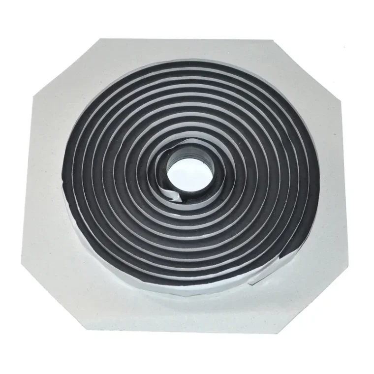 Detail of black hot melt sealant tape strip