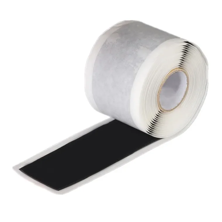 Close-up of blue waterproof tarpaulin repair tape