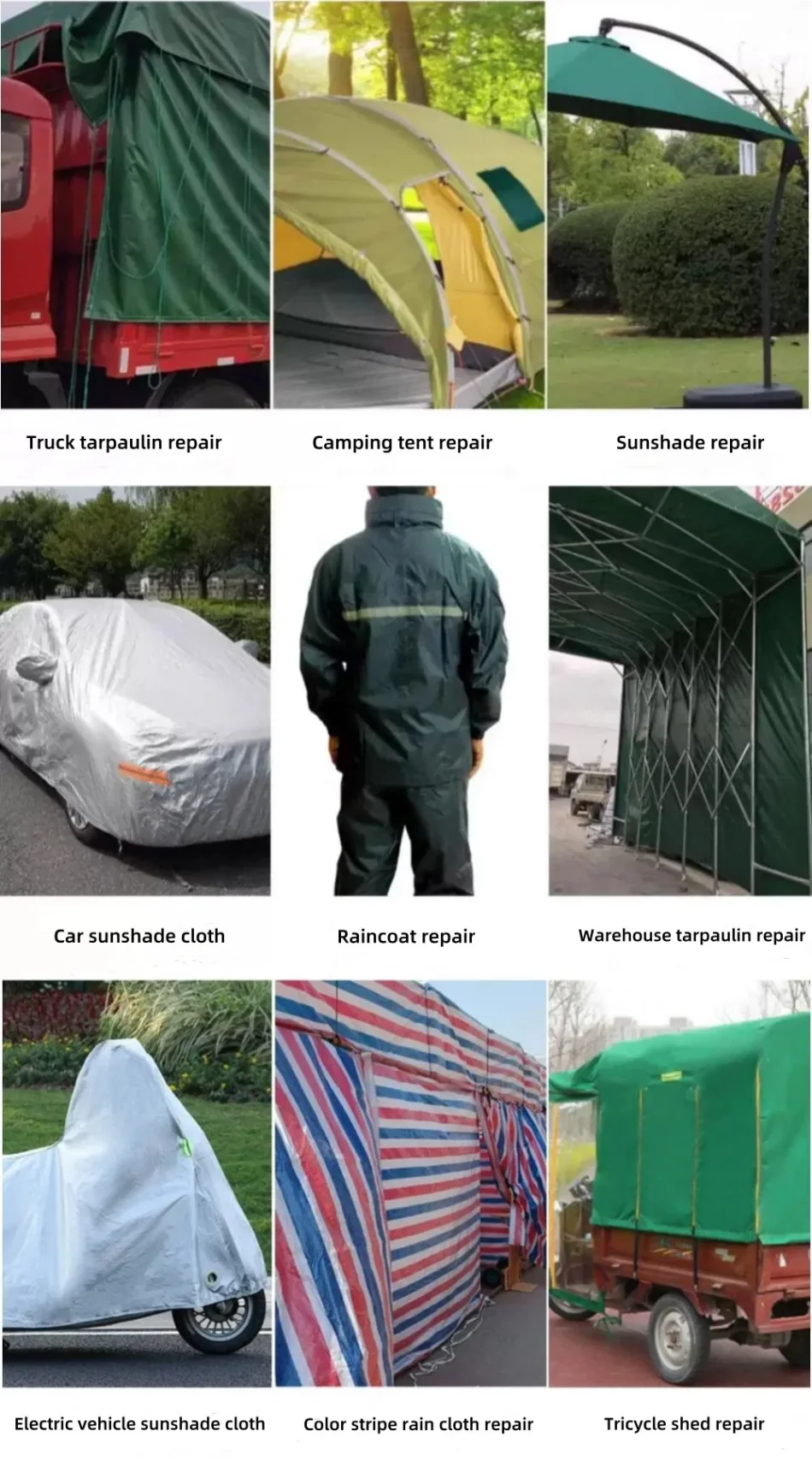 Durable repair tape for outdoor RV awning