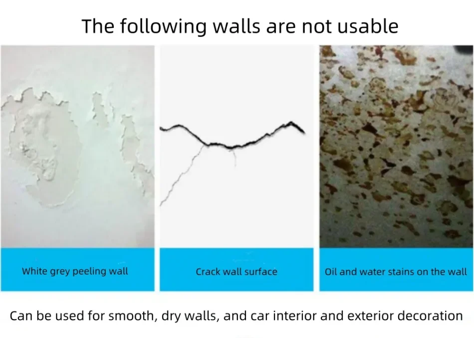 Clear double-sided adhesive tape applied on wall