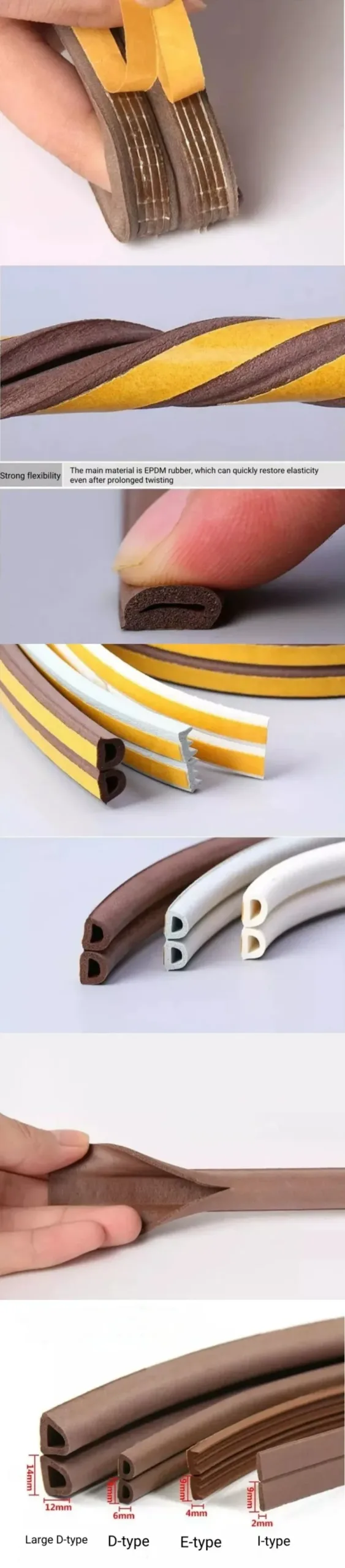 Custom-color door and window noise-reduction EPDM sponge foam sealing strip