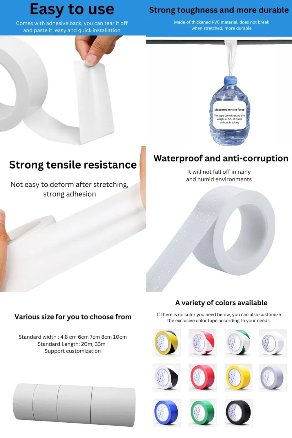 UV-resistant PVC pipe wrapping tape