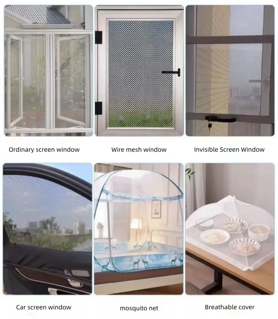 Detail of insect prevention self-adhesive fiberglas black window screen tape