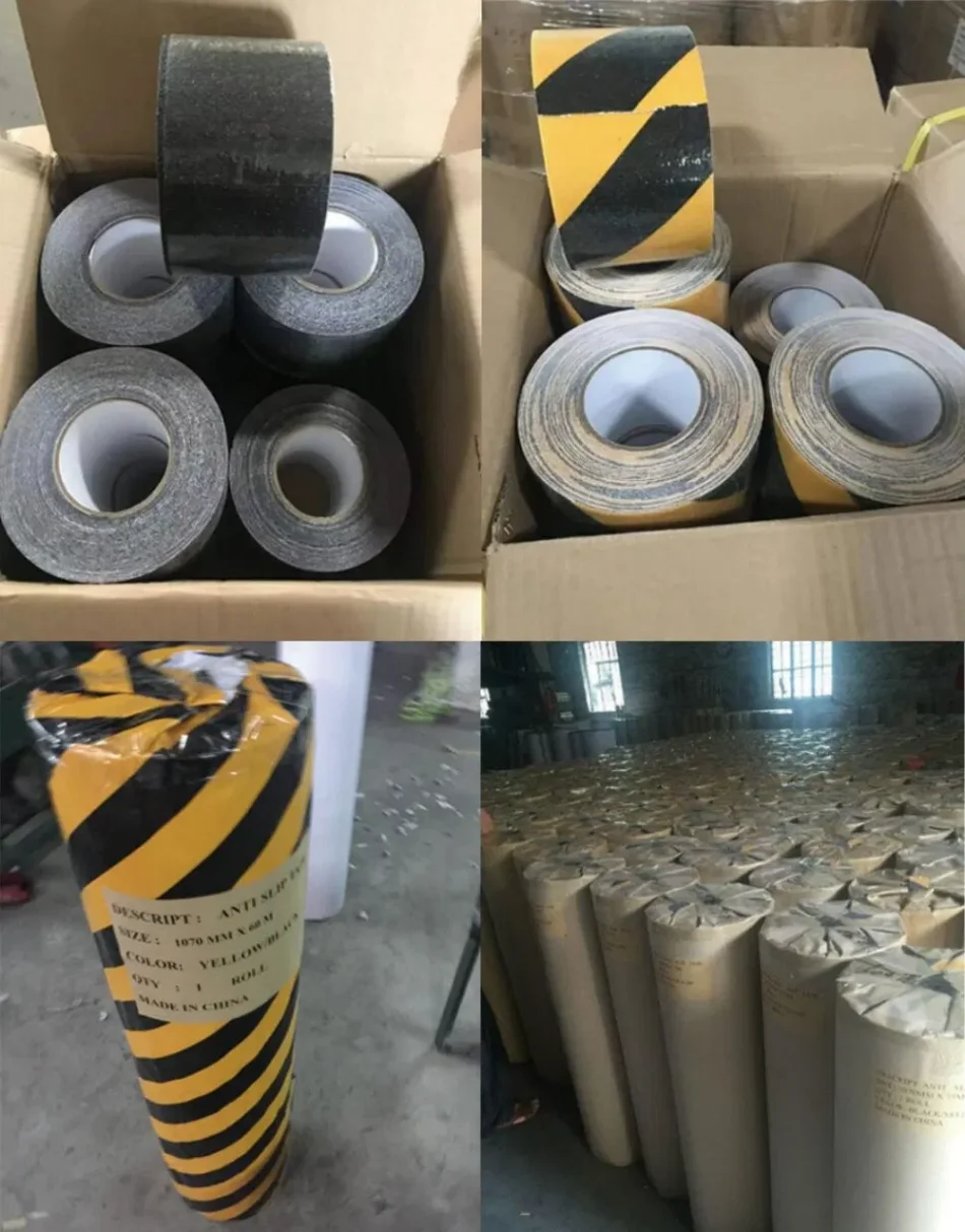 Traction tape for floor safety and hazard warning applications