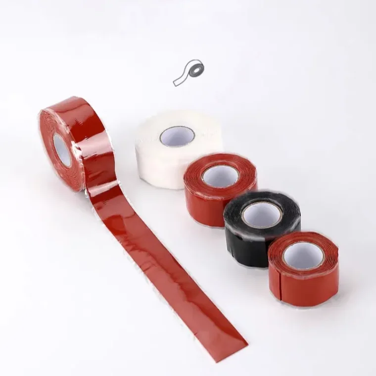 Detail view of self-repairing silicone self-fusing tape
