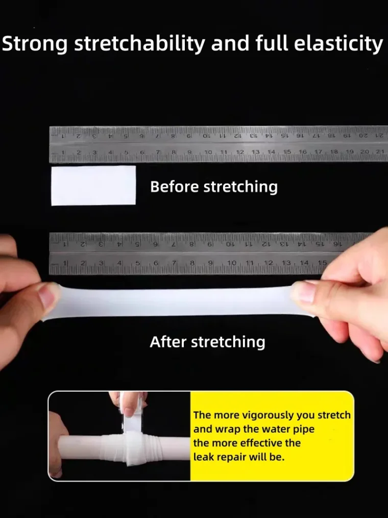 Demonstration of the tape's flexibility and elasticity