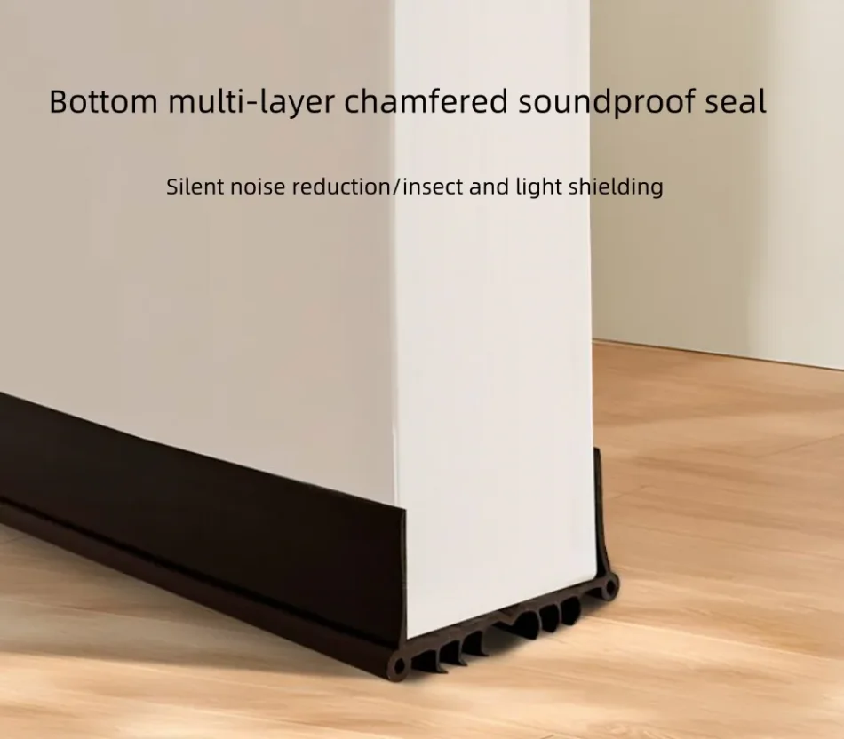 Brown U-shaped rubber sealing strip for bedroom door bottom soundproofing