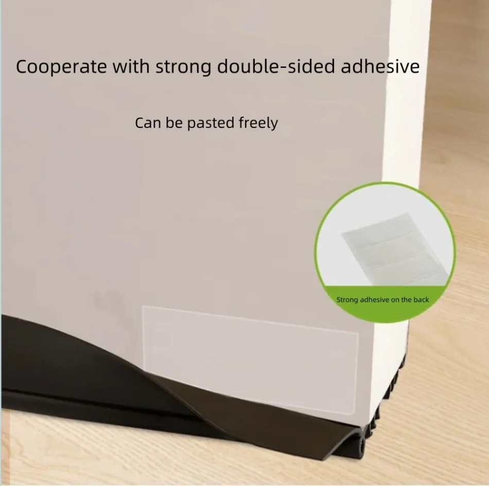Close-up of brown U-shaped rubber sealing strip for door soundproofing
