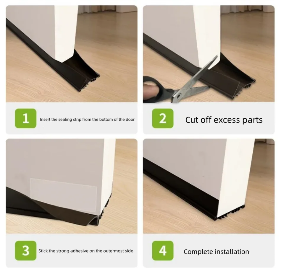 Brown rubber sealing strip for door bottom to prevent noise leakage