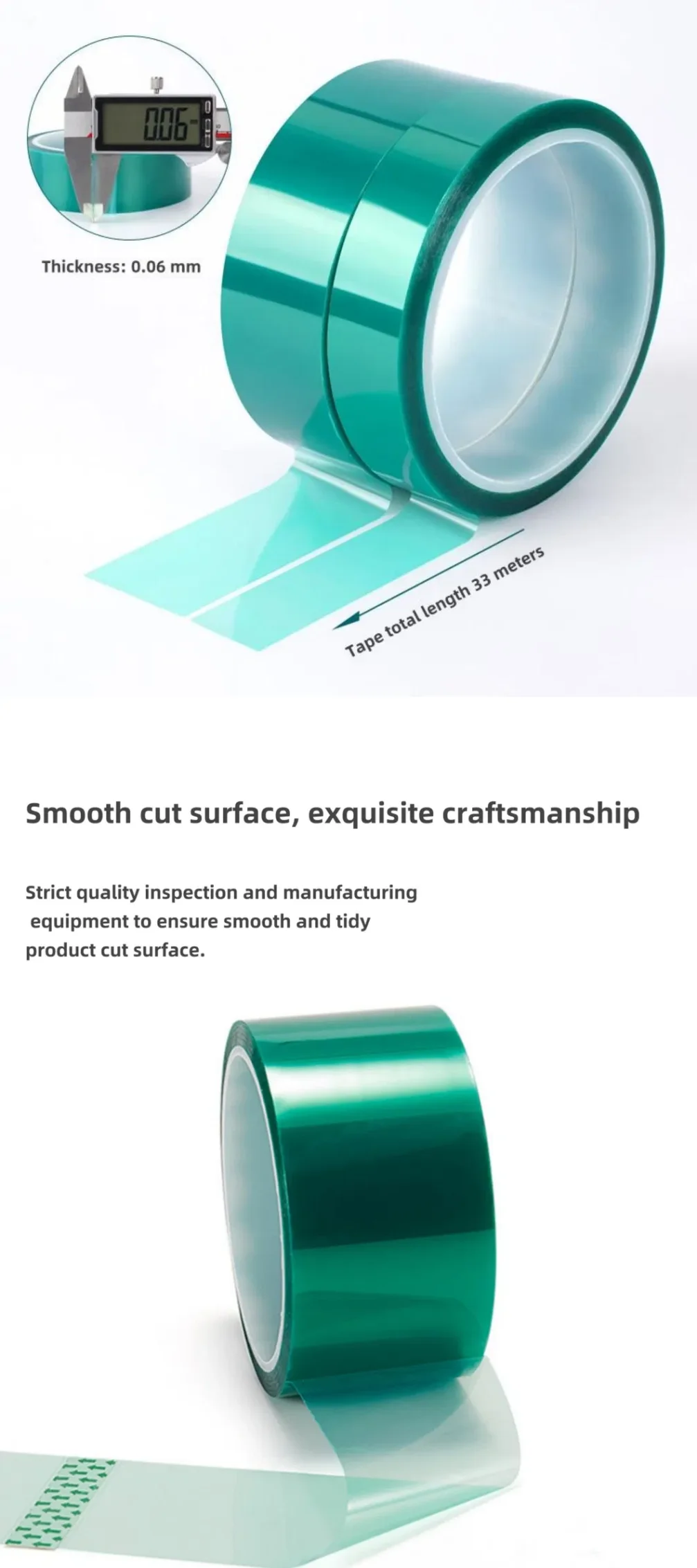 Green silicone polyester masking tape for high-temperature applications