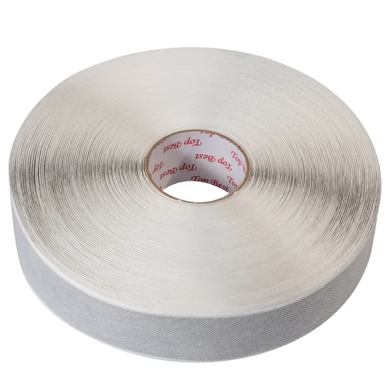 Detail view of non-woven fabric sealing tape with self-adhesive butyl