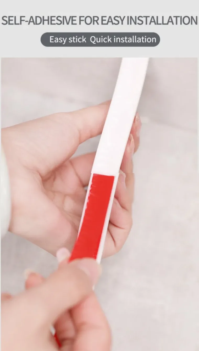 Water blocking strip for countertop shower