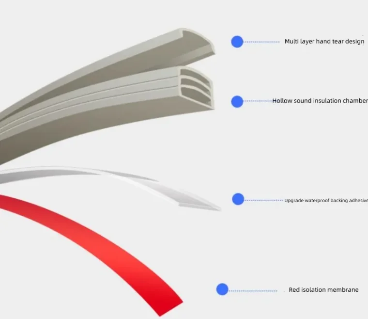 Manually peelable sealing strip for easy installation