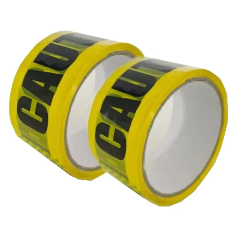 Yellow safety tape for crime scene or Halloween party decorations