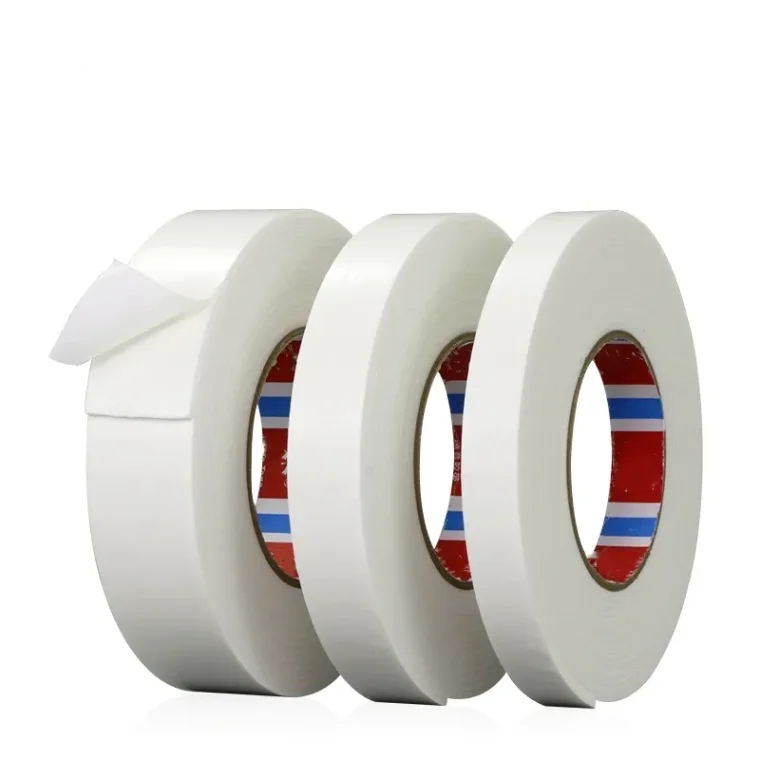 Detail view of high bonding white expanding adhesive foam tape