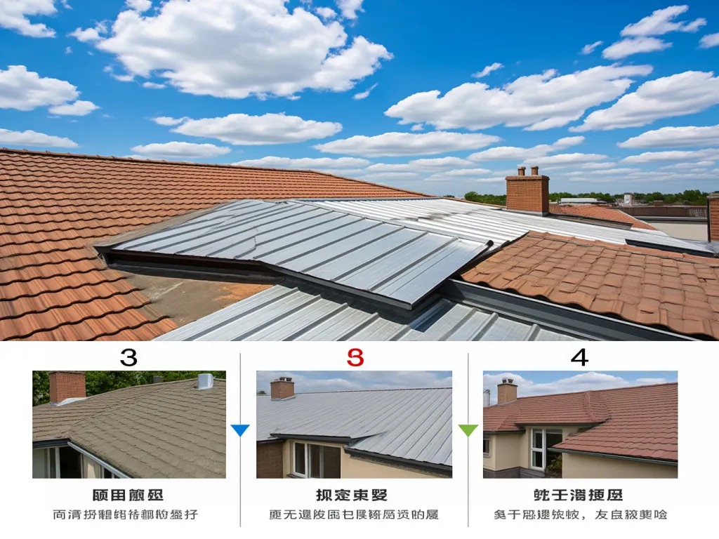 Steps showing the application of roof sealant on different roofs