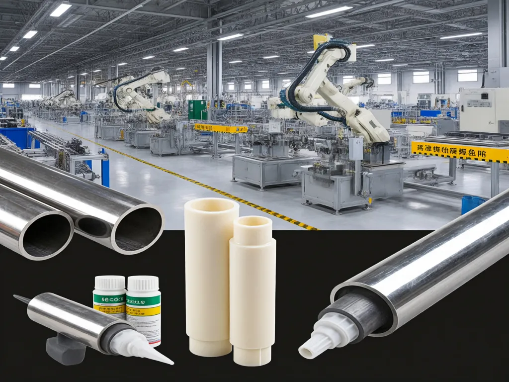 The manufacturing process of duct sealant products in a factory