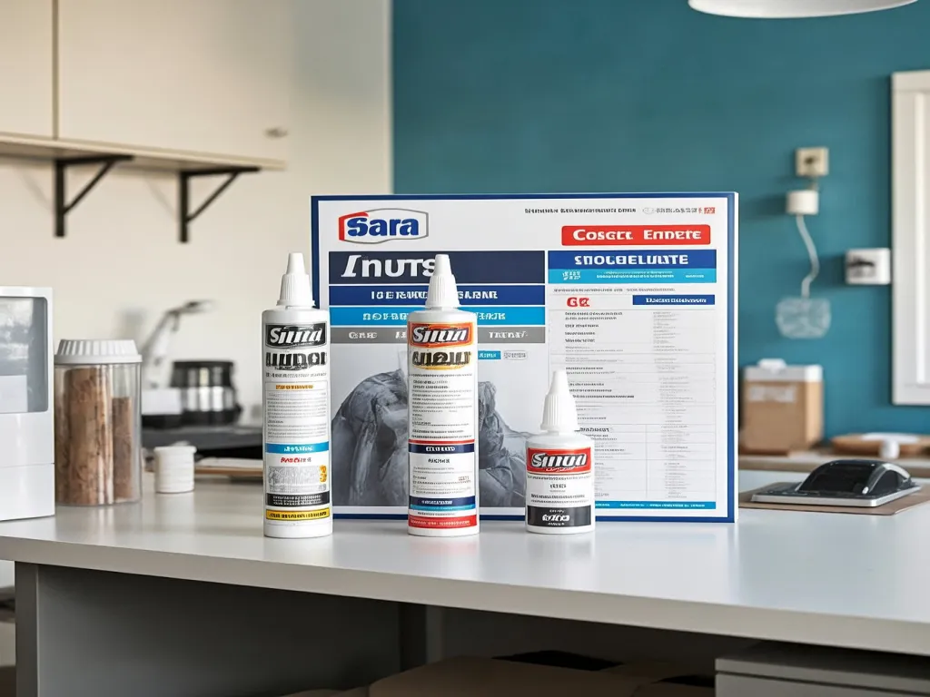 Waterproof sealant products on display