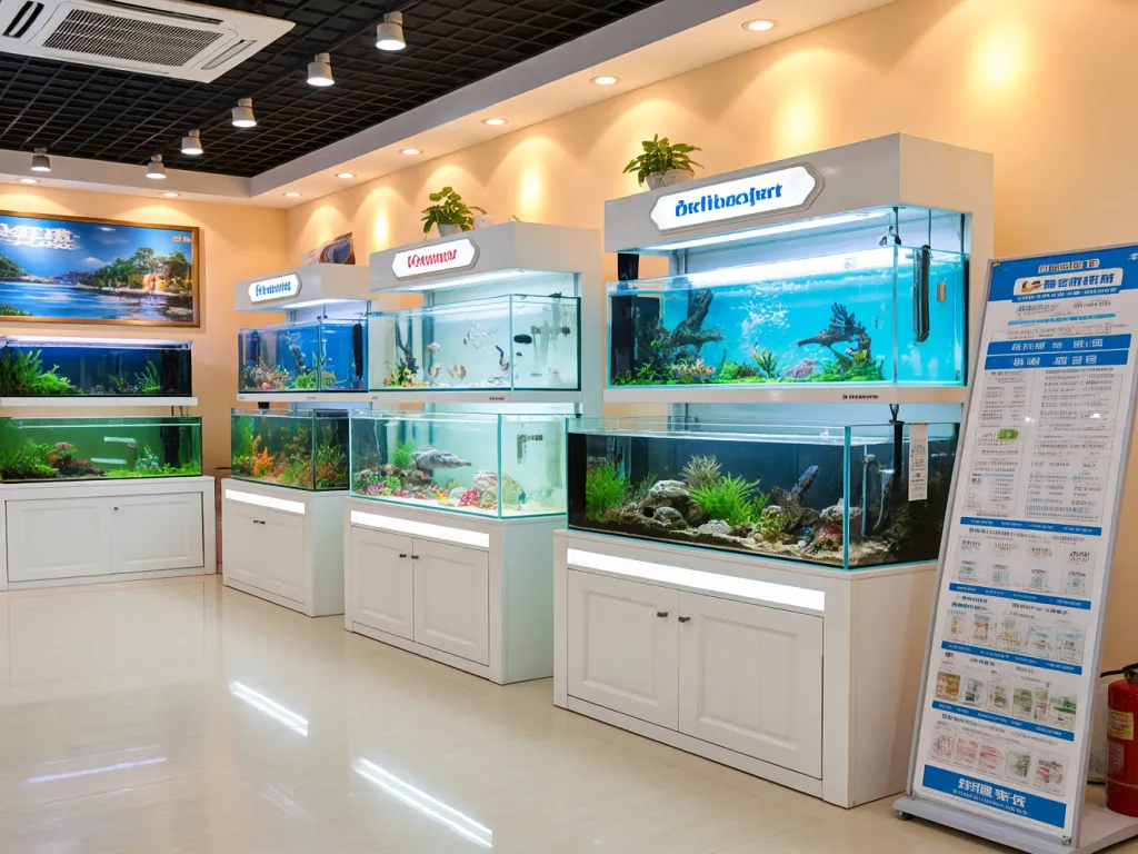 Aquarium sealant products displayed in a store