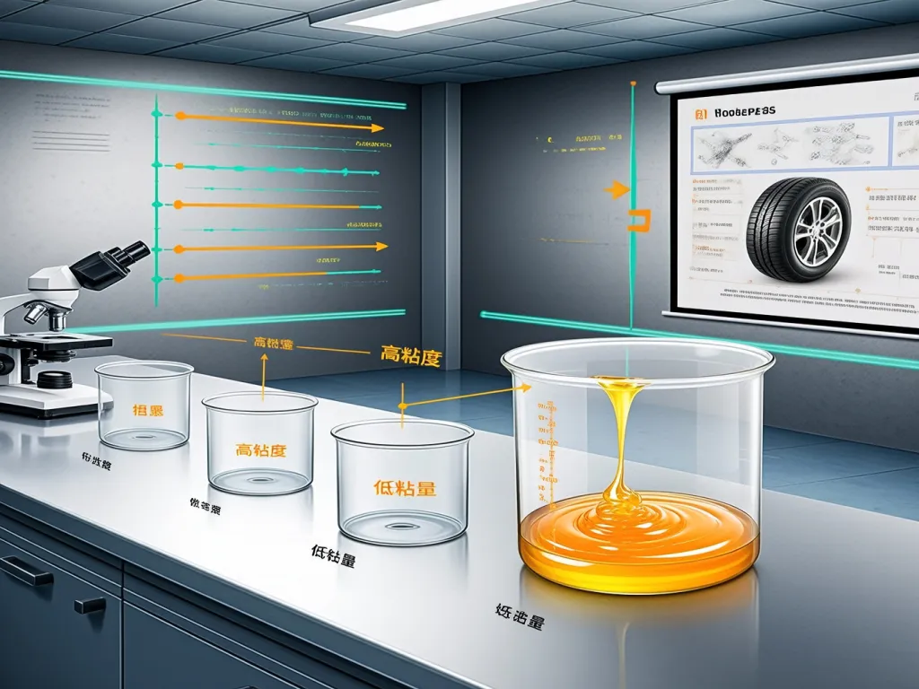 Lab setting showing the testing of tire sealant properties