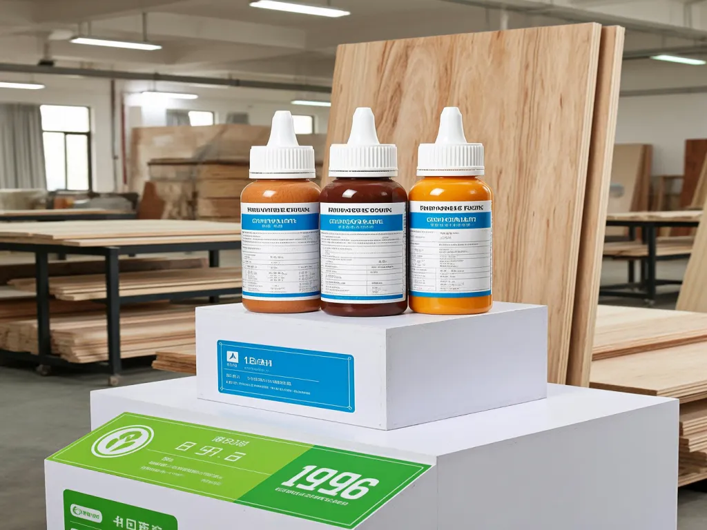Display of wood sealant bottles in various colors