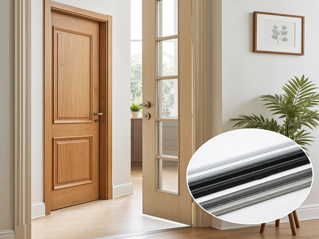 Door bottom seal strip installation example
