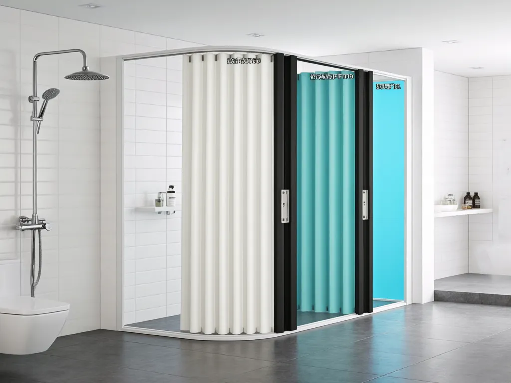 Shower curtain with seal strip application