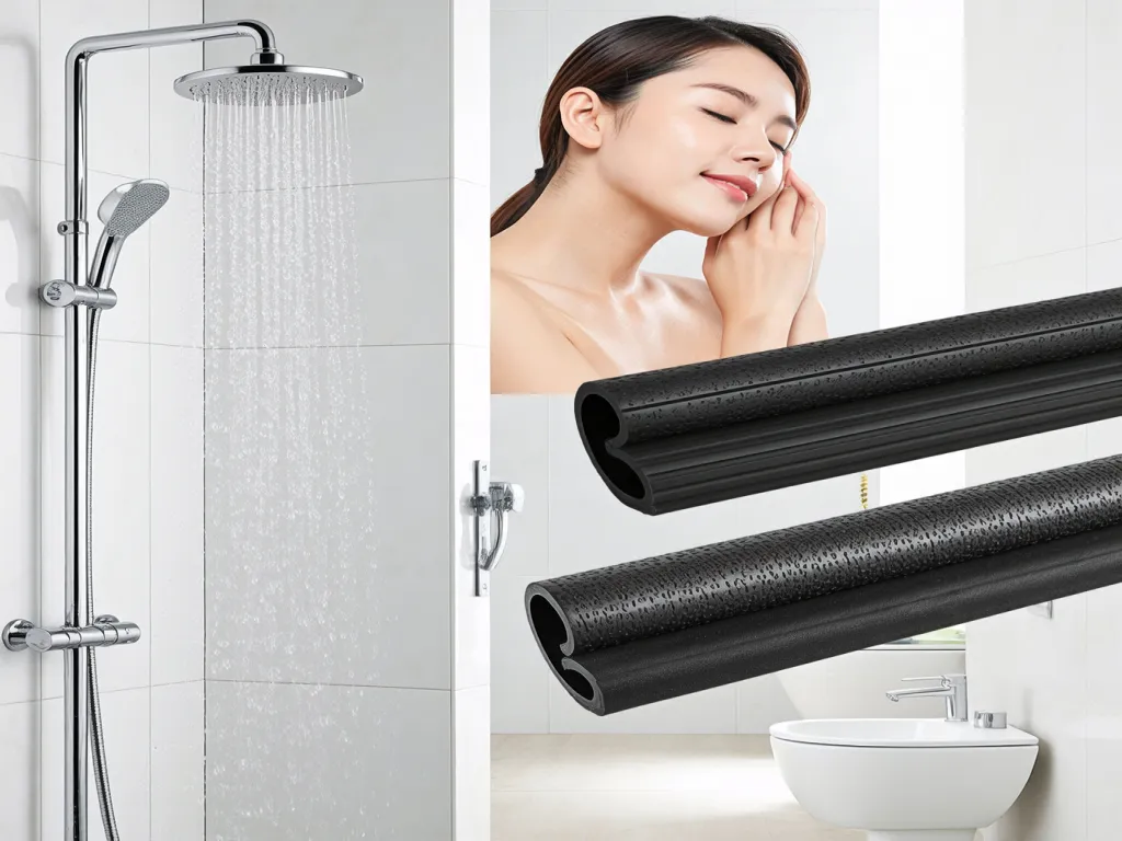 Shower head and black seal strips