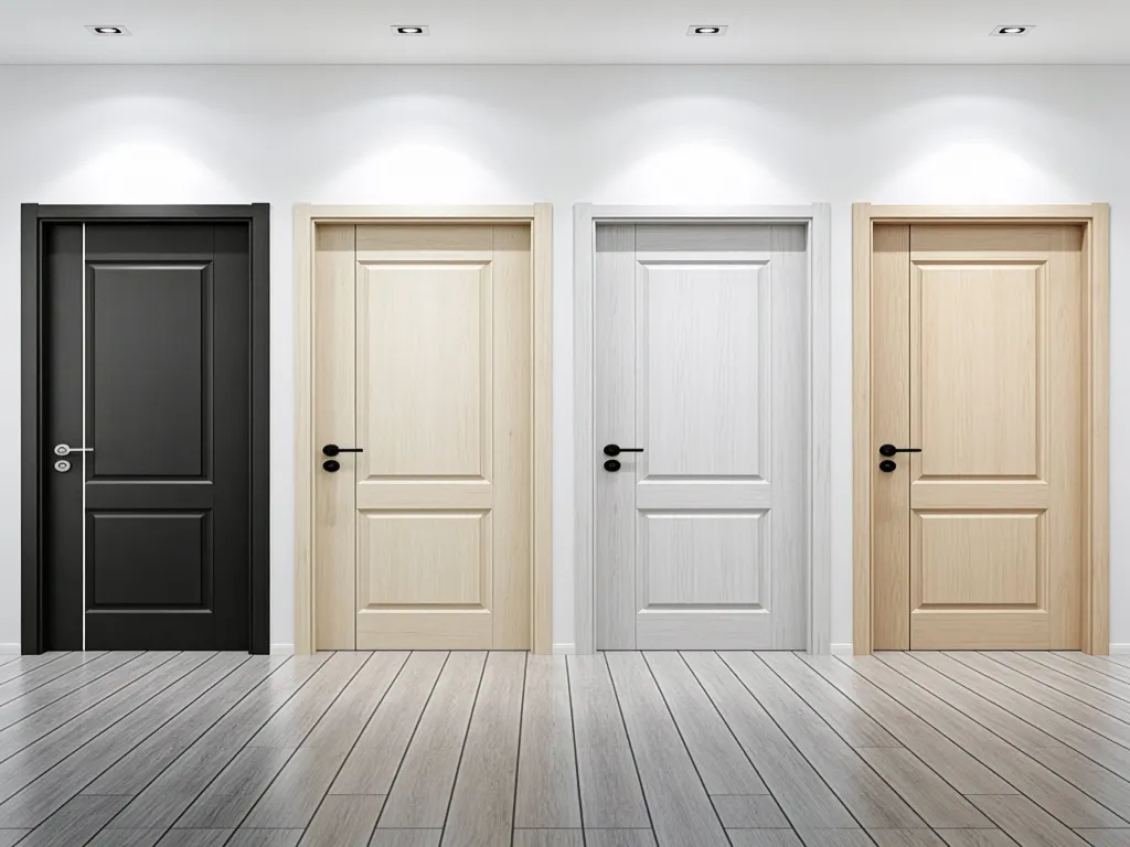 Different colored doors with sealing strips