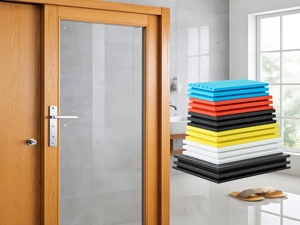 Vertical shower door seal strips in various colors