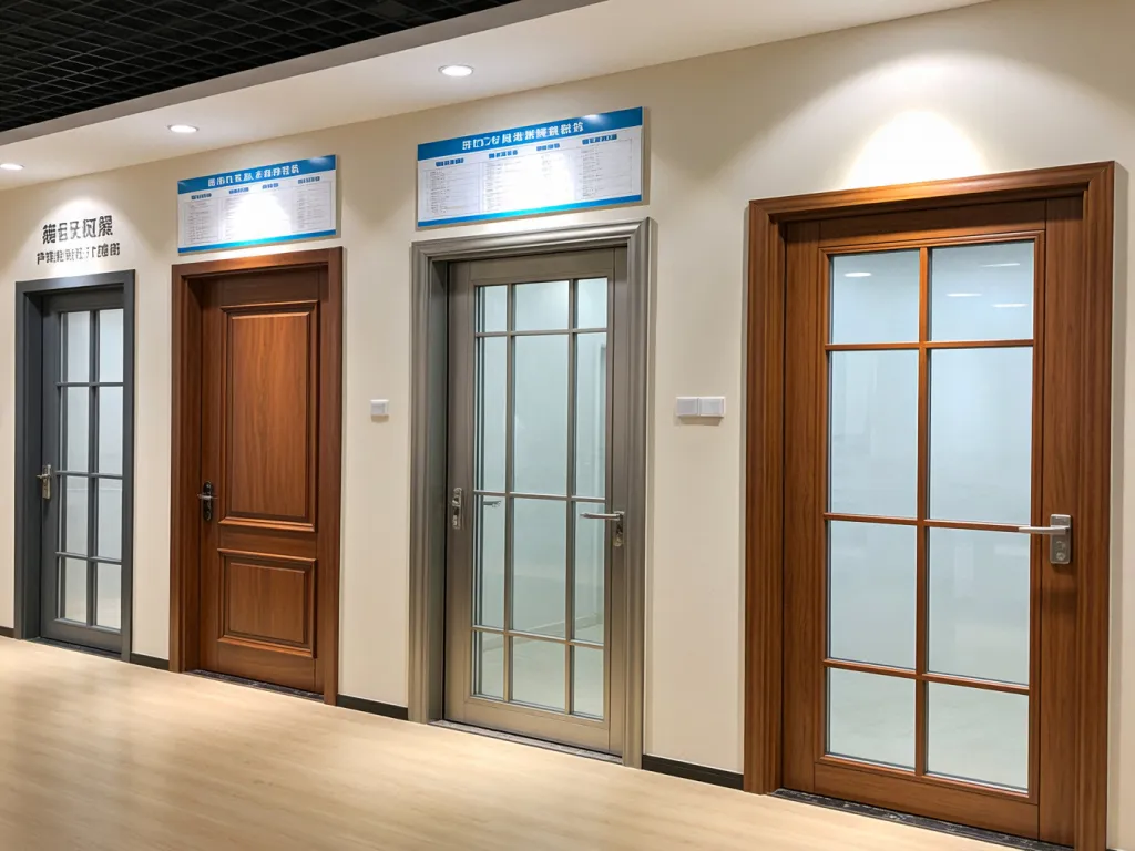 A variety of doors with different sealing strips installed