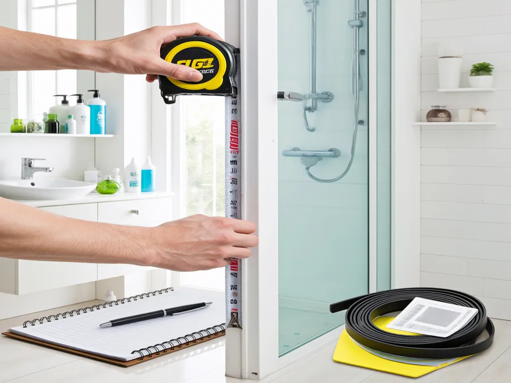 Measuring for a shower door seal strip