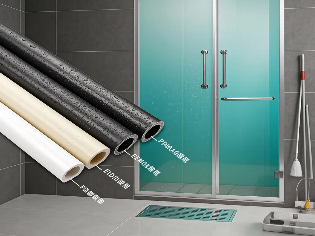 Various shower door seal strip options
