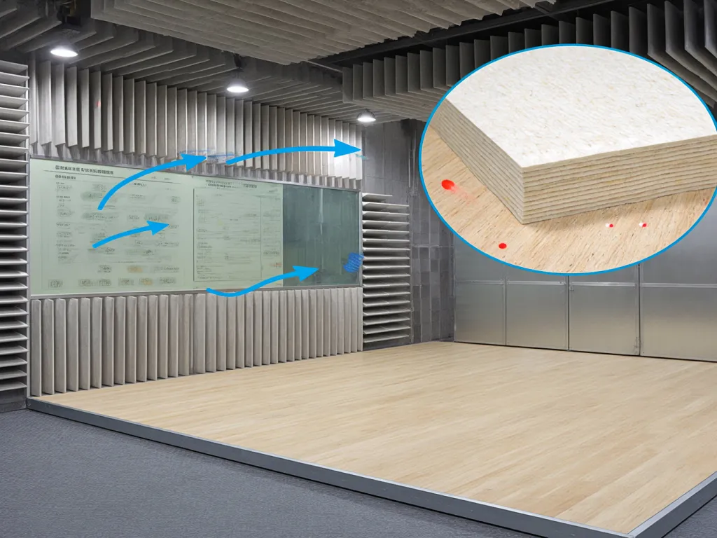 Application of soundproofing material in a room