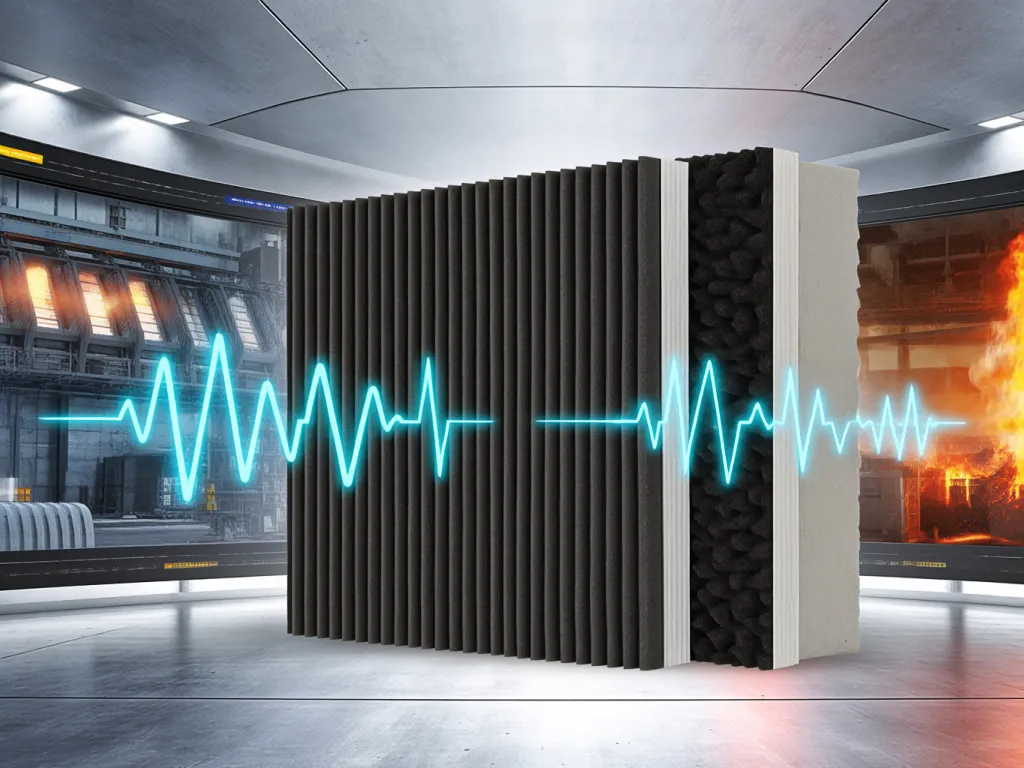 Visualization of soundproofing material with sound waves