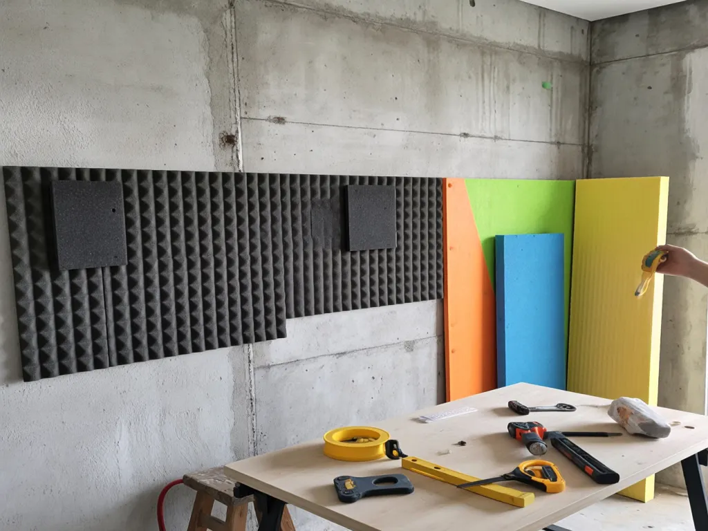 Installing soundproof material on a wall