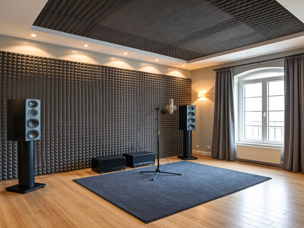 Professional room with soundproof material for walls