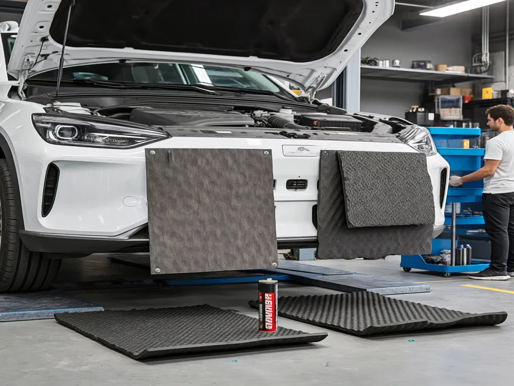 Advanced soundproofing setup in a car