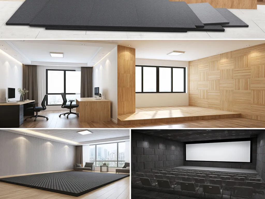 Application of floor soundproofing material in various rooms
