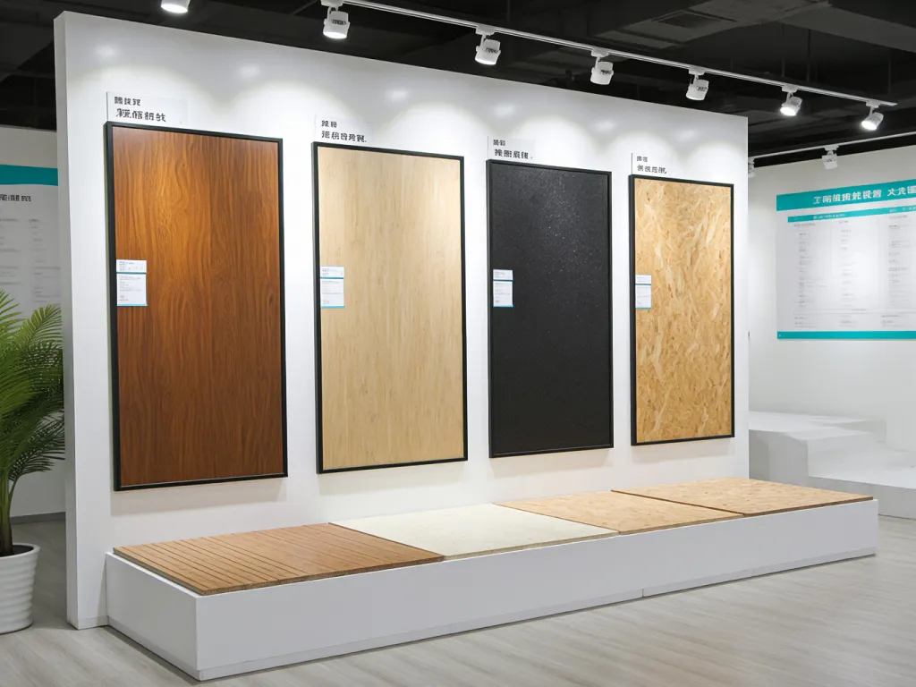 Display of floor soundproofing material samples