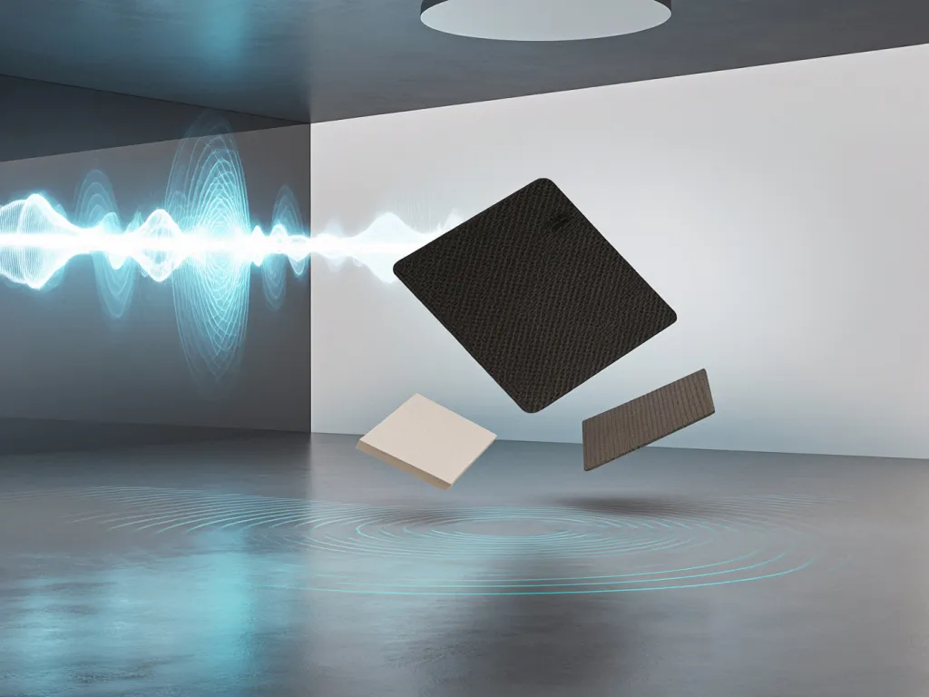 Sound waves and floor soundproofing material