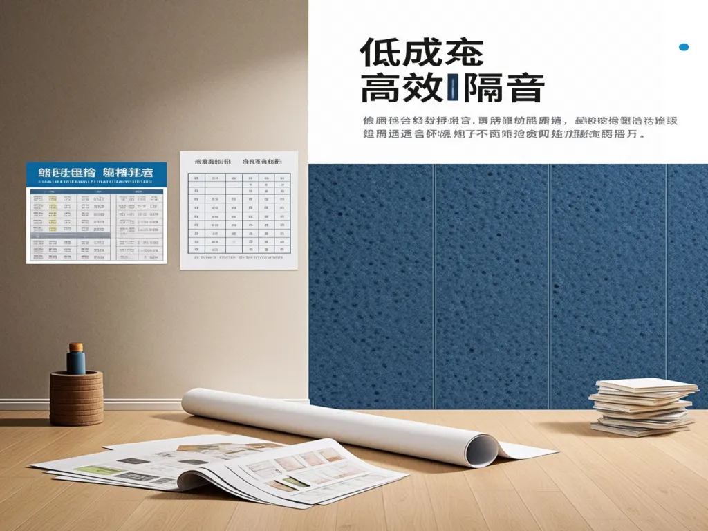 Low cost soundproofing materials displayed on wall