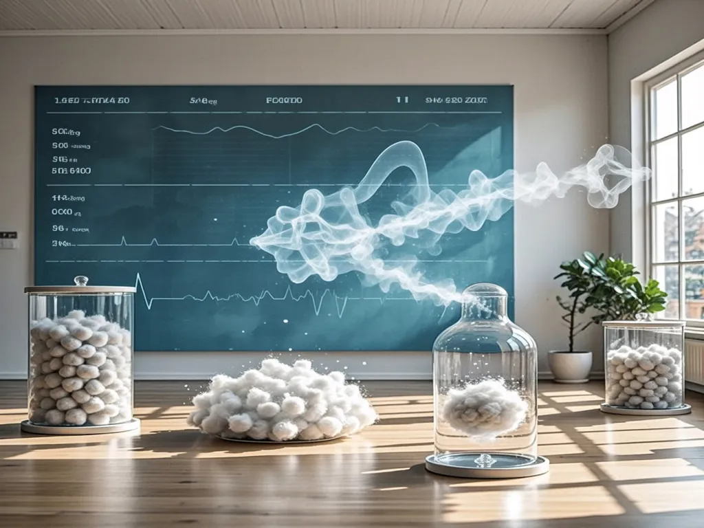 Soundproofing material test results with sound wave visual
