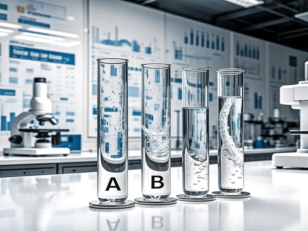 Test tubes showing chemical reactions of silicone sealant