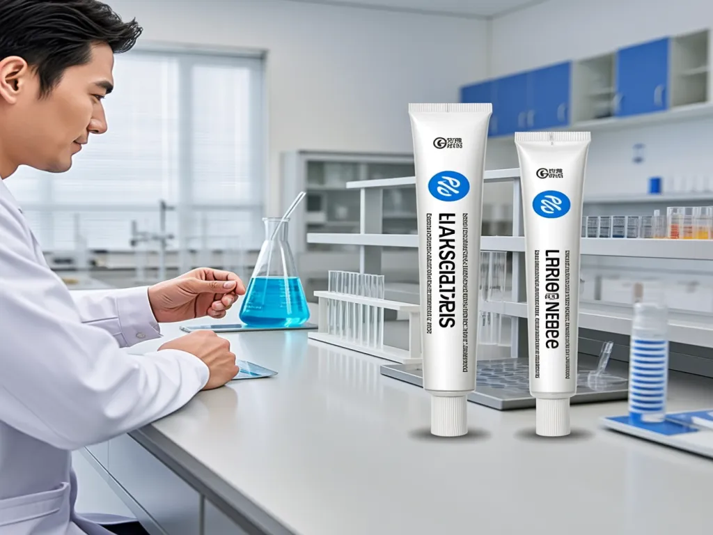 Scientist examining neutral cure silicone sealants in a lab